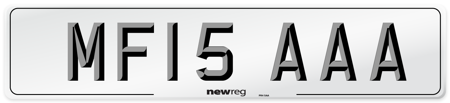 MF15 AAA Number Plate from New Reg